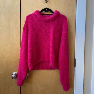 Something Navy Miranda Roll Neck Sweater in Fuschia